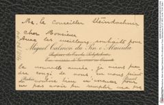 Nachlass Franz Steindachner, Brief von Miguel Calmondu Pin e Almeida an Franz Steindachner (01.07.1907), Inv.Nr. 72.04, Seite 1